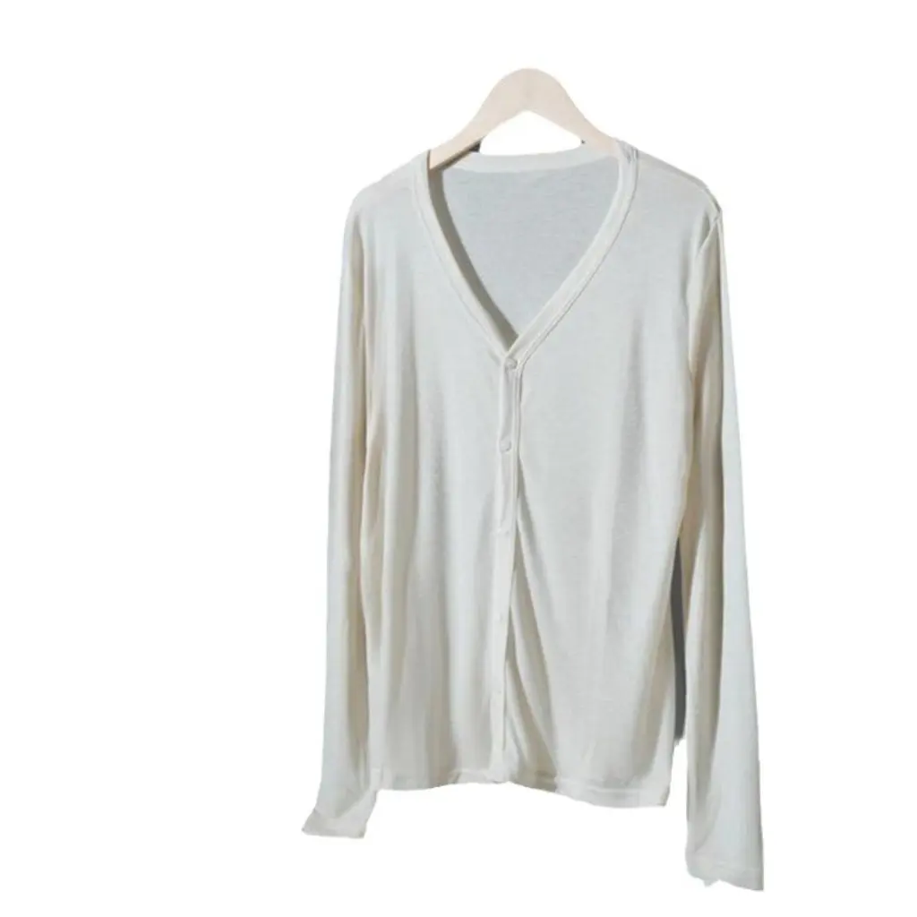 

Женский кардиган из лиоцелла и тенселя, кислородная гиалуроновая кислота, тонкая солнцезащитная рубашка, базовый слой, топ для осенней верхней одежды, маленькая посадка