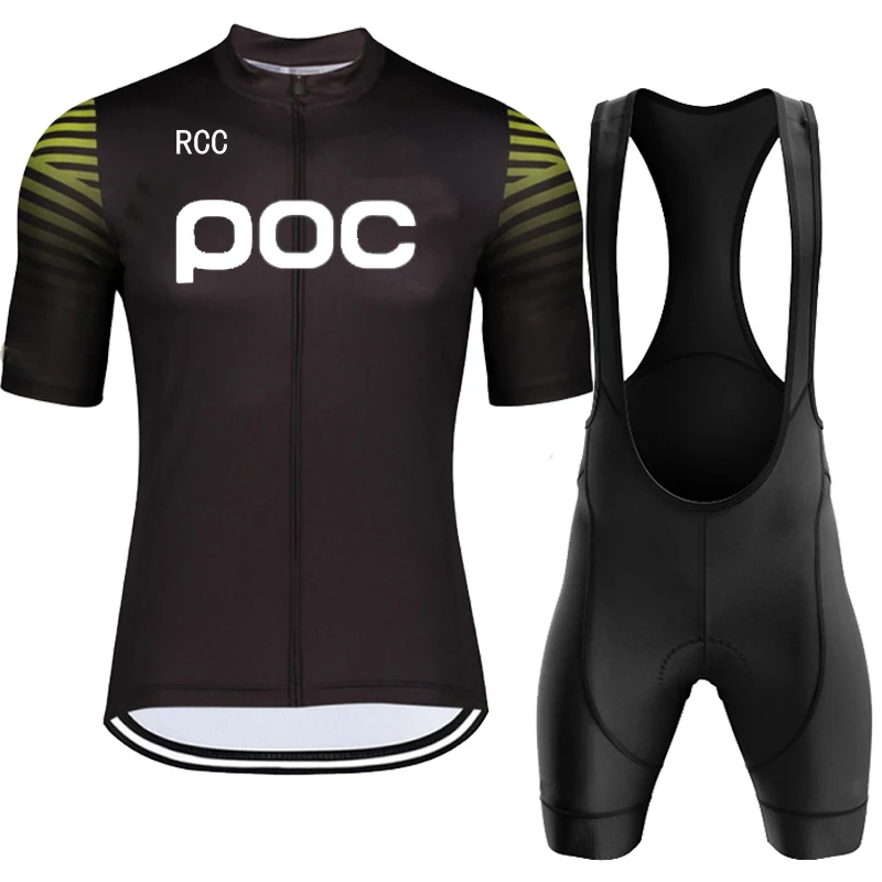

RCC POC Cycling Jersey Set Classic MTB Cycling Bib Shorts Kit Reflective Custom Bike Clothes Bicycle Clothing Maillot Ciclis