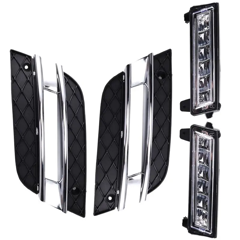 For Benz ML350 W164 ML300 ML320 A1649060151 1648802024 Car Front Bumper Grille LED DRL Daytime Running Light Fog Lamp-A74F