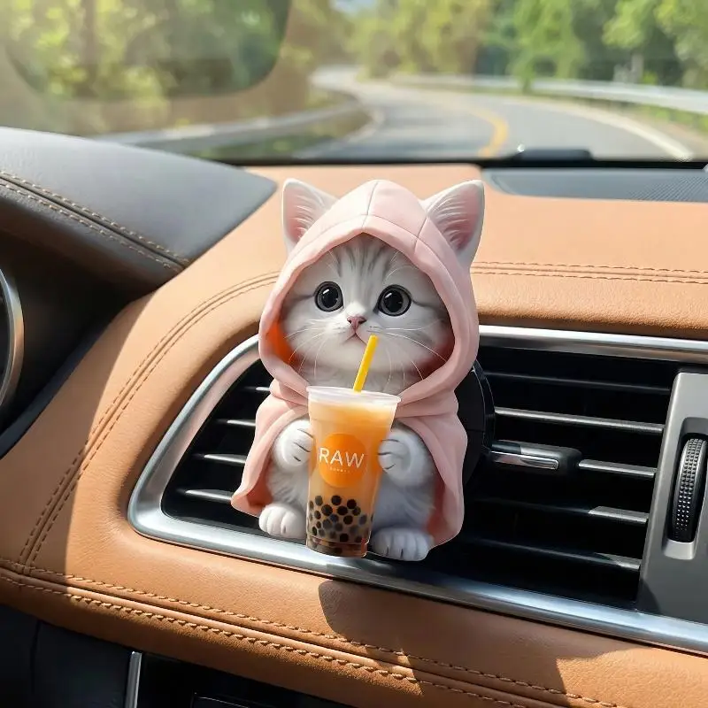 Cat Car Air Freshener Vent Clip Cute Animal Shape Long Lasting Perfume Interior Accessories for Vehicle Dashboard Decoration