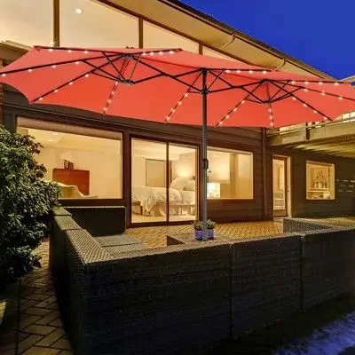 2026  Directly Double-Sided Patio Umbrella With Base Extra  Outdoor Market  Parasol Garden Beach Outdoor Umbrella