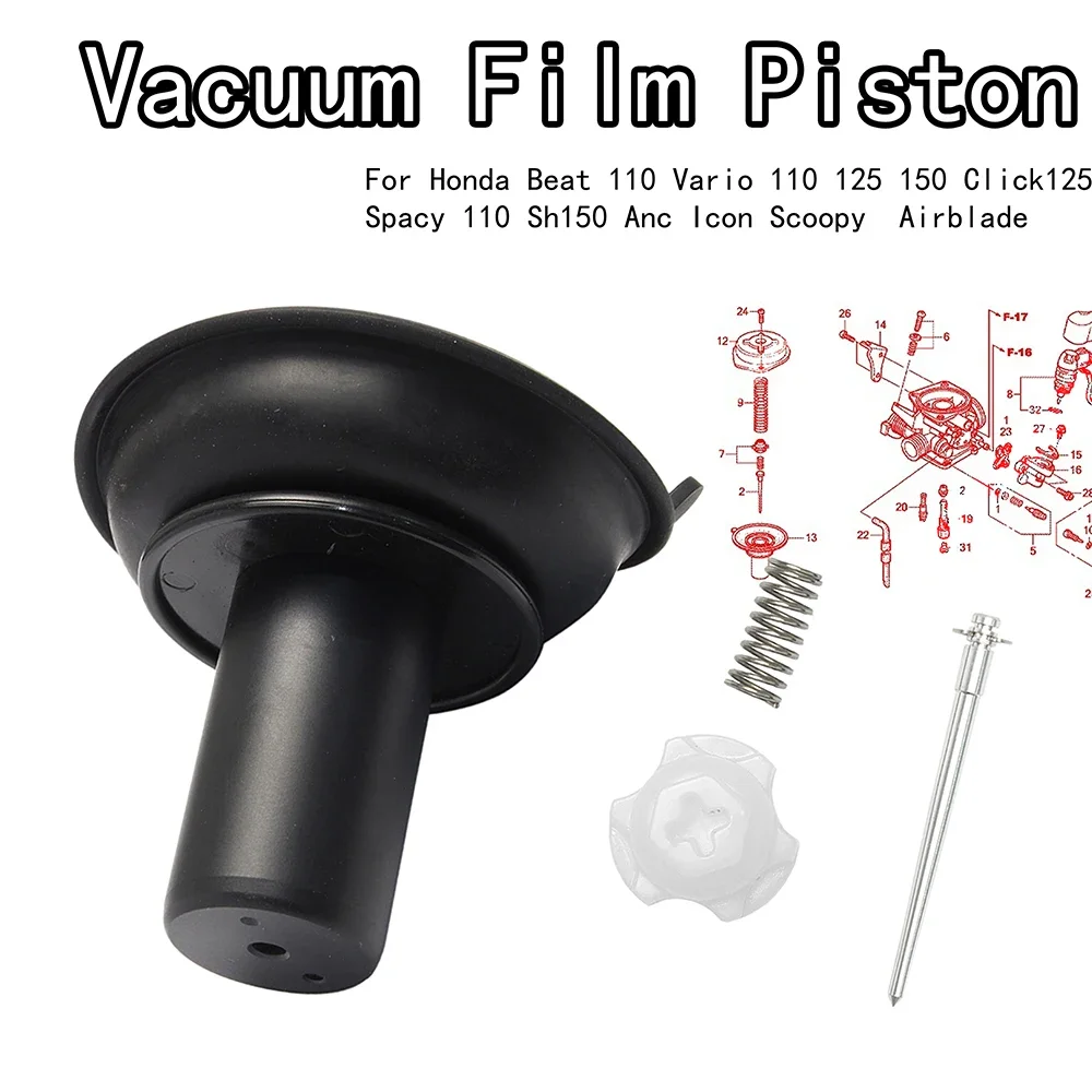 

Carburetor Plunger Film Vacuum Needle For Honda Beat 110 Vario 110 125 150 Click 125 Spacy 110 Sh150 Anc Icon Scoopy Airblade