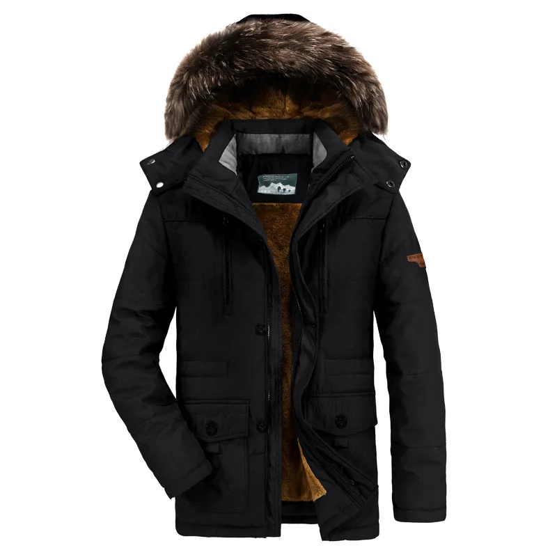 Parkas de algodón con capucha para hombre, chaqueta acolchada de invierno, abrigo militar cálido, ropa de abrigo larga y gruesa, cortavientos de