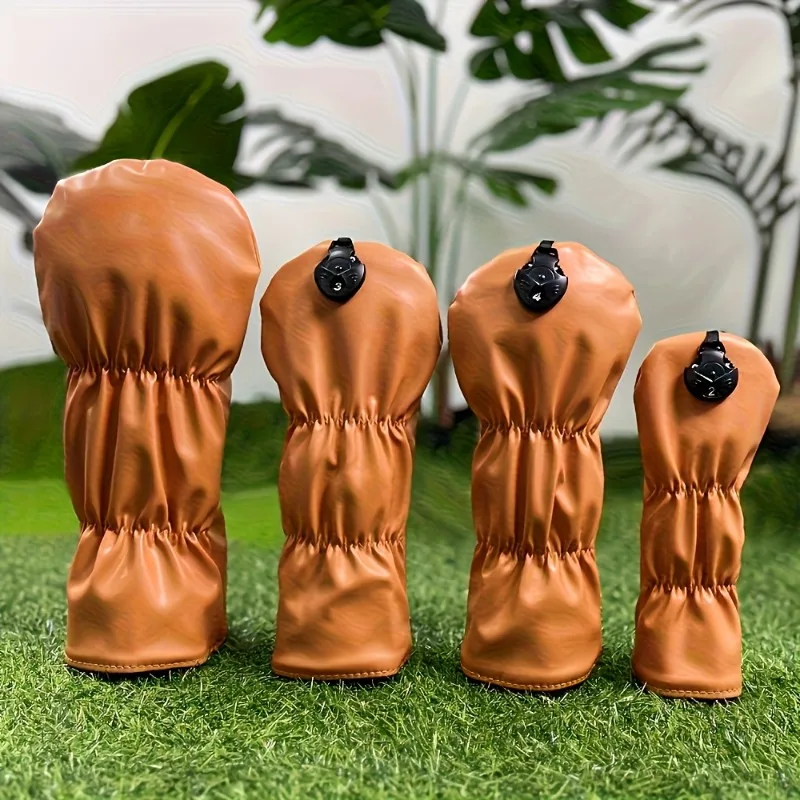 [Golf Club Protective Cover] Bright Orange - Skull Head Design, Golf Club Scratch Protection Cover - Golf Accessories, Headset