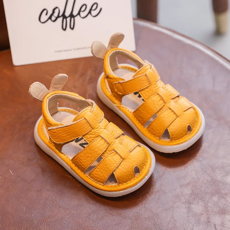 Cowhide Baby Sandals 2025 Spring New Baby Walking Shoes Soft Sole Girl Sandals Allmatch Boy Shoe Breathable Kid Shoes Босоножки