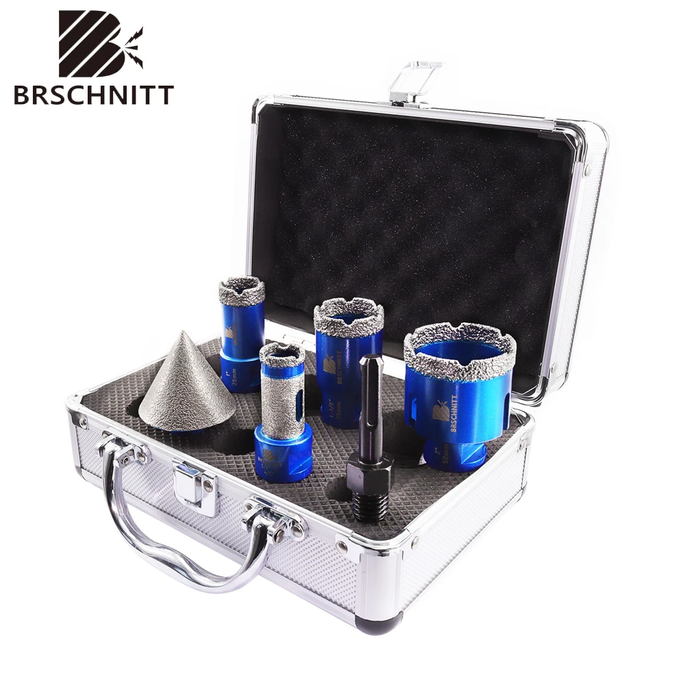 

BRSCHNITT 6Pcs Set Diamond Drilling Bits Kit Tile Cutter for Drilling Ceramic Marble Granite Hole Saw Drill Milling Bit Chamfer