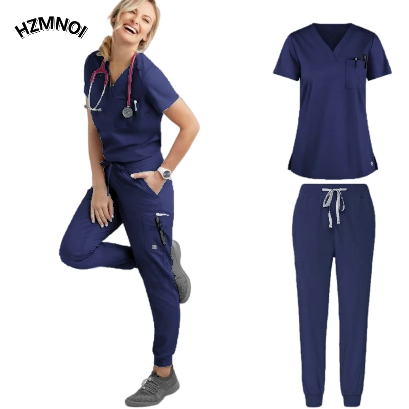 Handwashing clothes split set short sleeved V-neck unisex pet hospital beauty salon doctor's work clothes nurse's care clothes