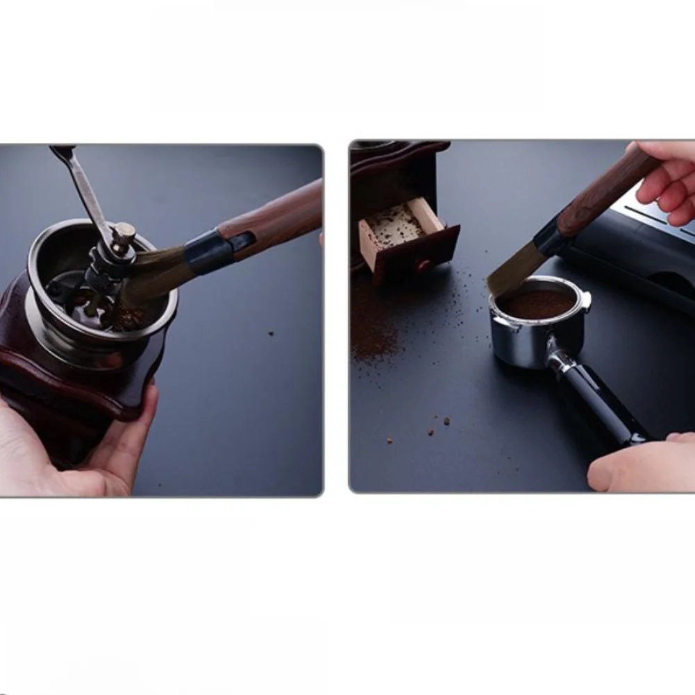 4 Pack Coffee Grinder Brushes with Bendable Design Ergonomic Handles and Dense Bristles for Espresso Machine Group Head Cleaning
