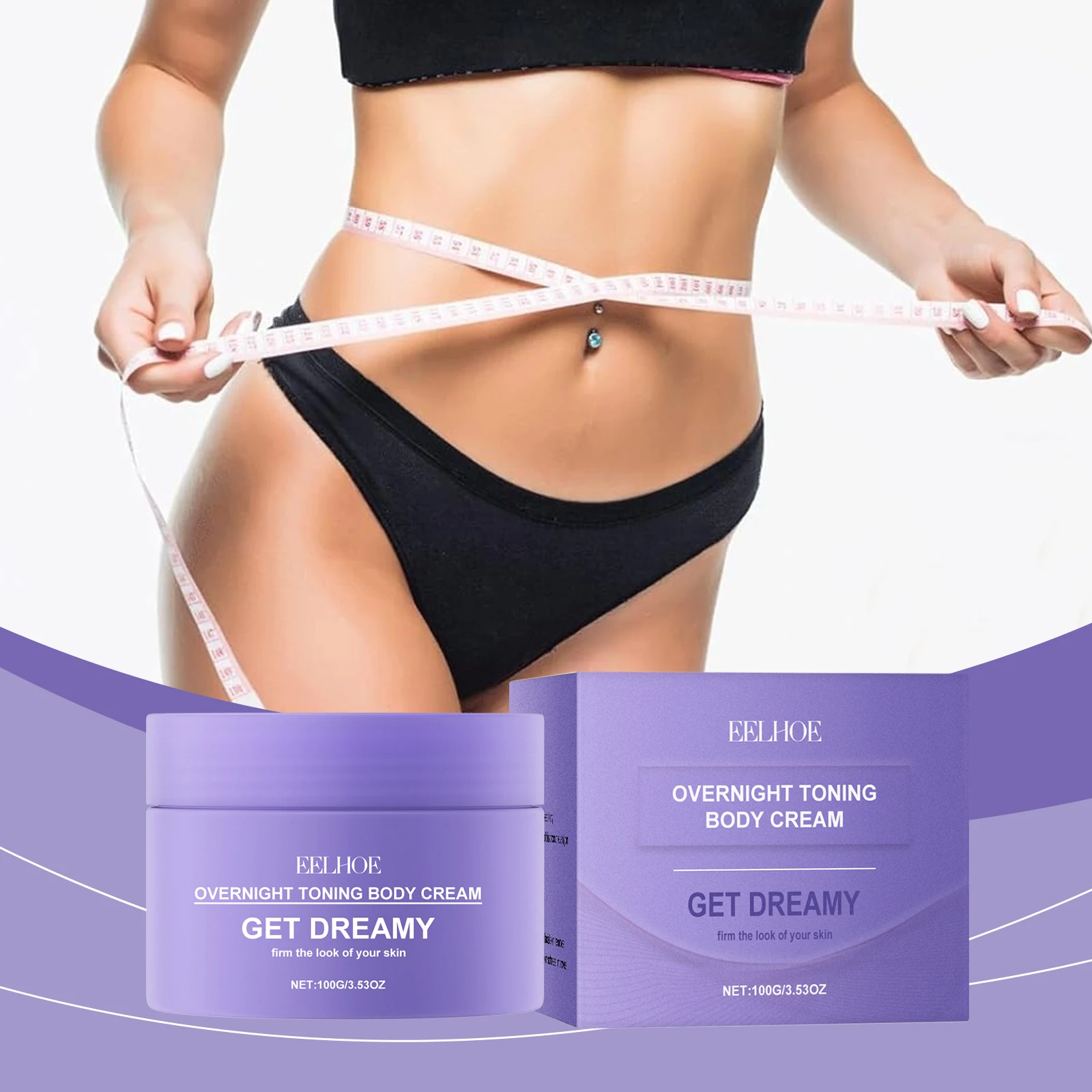 

Overnight Toning Body Cream Natural Ingredien Collagen Firming Deep Hydration Smooths Brightens Massage for Loose Skin Gift