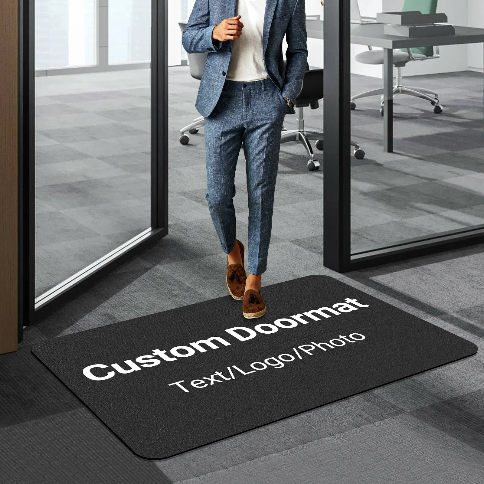 

Custom Your Design Floor Personalized DoorMats Outdoor Customized Logo Printed Office Entrance Rug Business Carpet Footpad