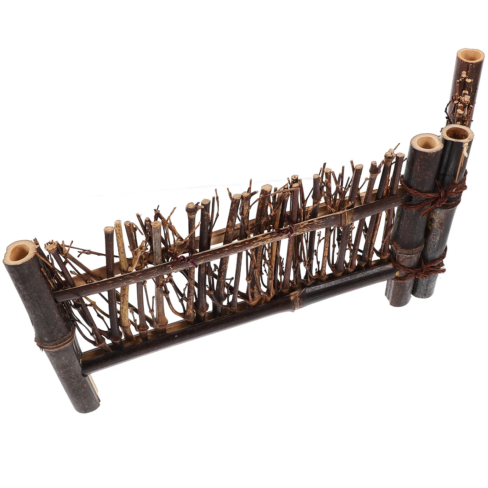 Bamboo Sushi Serving Fence Plate Multipurpose Food Photo Prop Chic Rustic Backdrop for Sashimi Appetizers Presentation