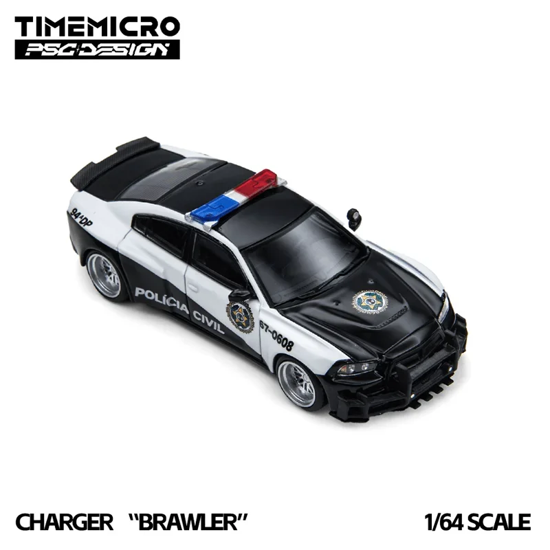 PreSale TimeMicro × PSC DESIGN 1:64 Charger Brawler Rio Black Die-Cast Car Model Miniature Gifts