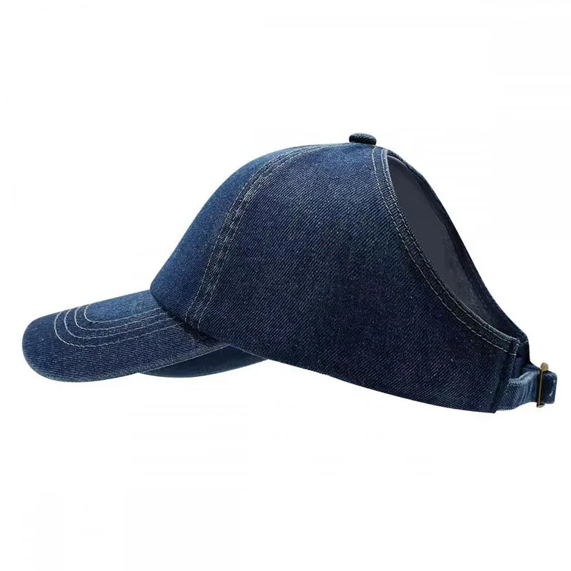 Regulowany kapelusz przeciwsłoneczny Dziewczęca czapka bejsbolówka z otworem na kucyk Vintage Damska bawełniana czapka sportowa Outdoor Wędkarstwo Polowanie Czapki typu Snapback DIY Logo