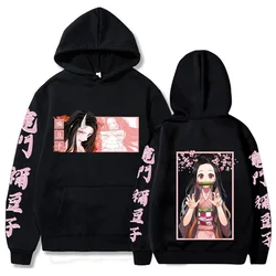 Japanese Anime Demon Slayer Hoodie Women's Kamado Nezuko Printed Sweatshirt Fall Harajuku Warm Streetwear Plus Size Hoodie