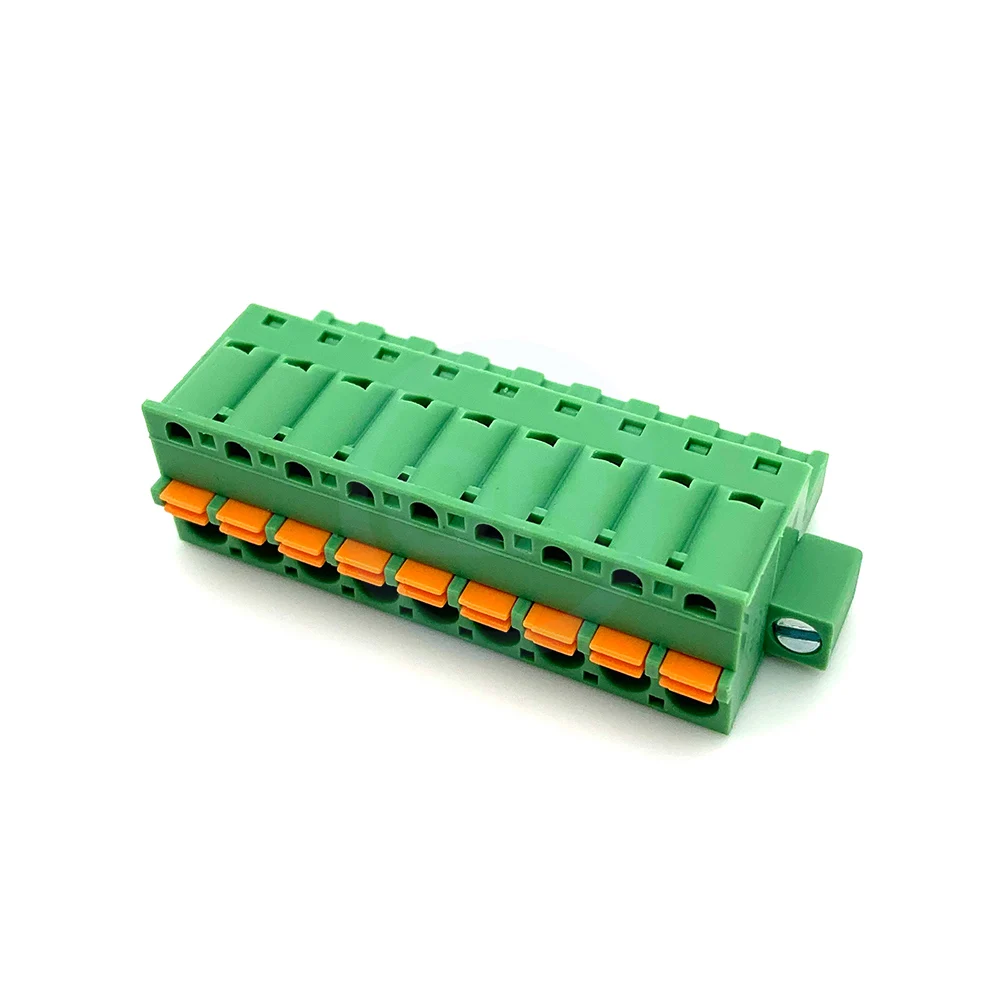 (5 pcs) KF 2EDGKDM 5.0MM Flange Terminal Block with Ears 15EDGKDM 5.0 Screwless Spring Loaded Push Wiring 2-12Pin