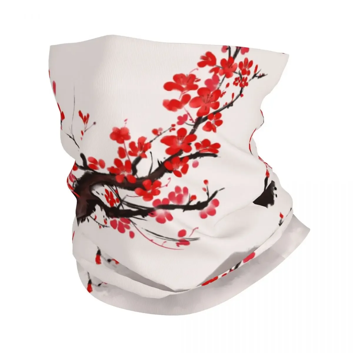 Cherry Blossom Japanese Style Bandana Winter Neck Warmer Windproof Wrap Face Scarf for Ski Sakura Floral Flowers Gaiter Headband