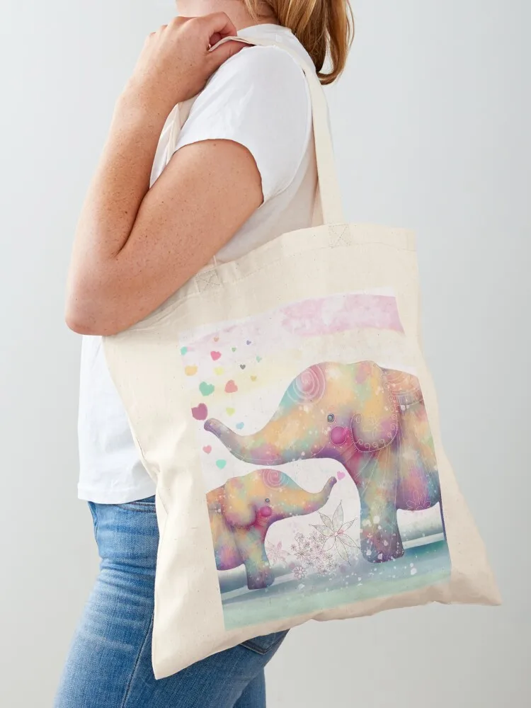 

elephant affection Tote Bag Handbags women tote bag custom Portable shopping bag tote men