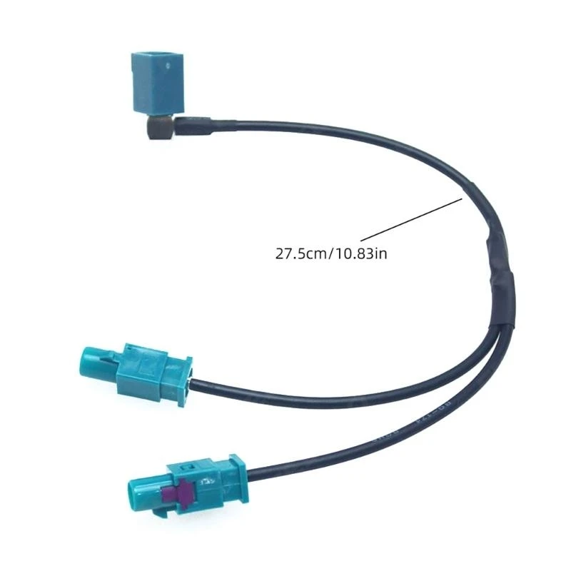 Dual-Male Fakra Y-Splitter to Female Fakra Antenna Adapter Cable for,for VW//for Car Stereo GPS Navigation FM Radio