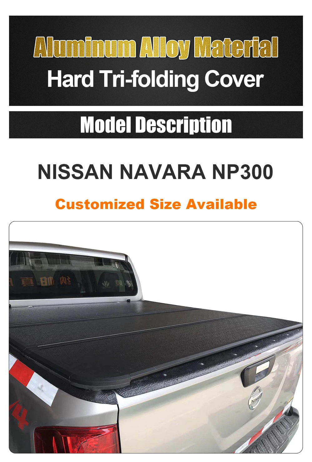 Zolionwil Hard Pickup Bed Tri Fold Tonneau Covers for Pickup Trucks for Nissan Navara NP300