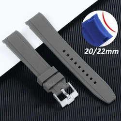 Silicone Watch Band 20mm 22mm for Omega for Moonswatch Curved End Strap Women Men Sport Bracelet for Seiko for Citize Wristband