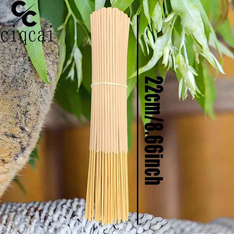 Premium Thickened Eucalyptus Incense Sticks, 22Cm/8.66Inch Long Bamboo Incense Sticks, Made from Pure Eucalyptus Powder, Handcrafted, with a Fresh and Gentle Fragrance, Long-Lasting Burning, Suitable for Yoga, Aromatherapy, Meditation, Odor Purification, Hiking, and Home Use in Summer, an Ideal Holiday Gift