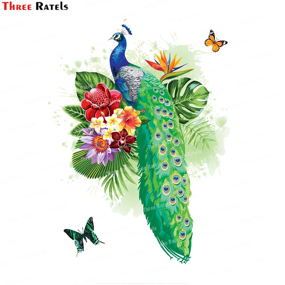 Three Ratels K601 Peacock Wall Stickers Home Decor Backdrop Decoration Peel and Stick Wallpaper Decals