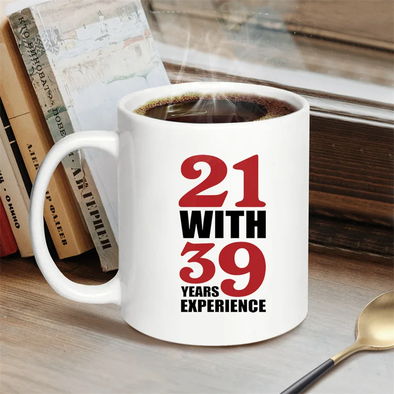 Foreign trade Amazon wish independent station 60th birthday gift heat transfer ceramic mug white gift cup