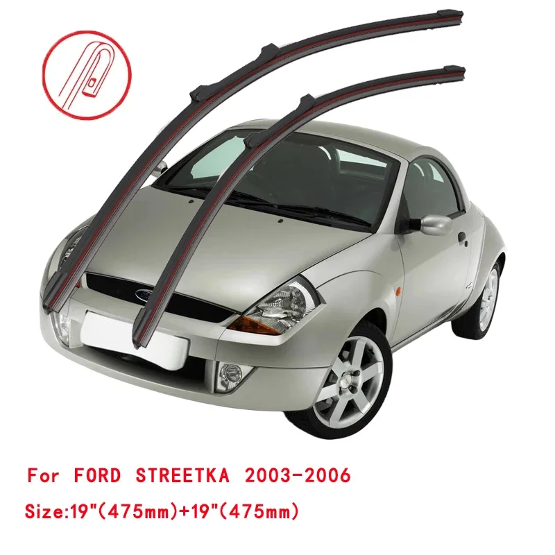 

For FORD STREETKA 2003-2006 Car Windshield Wiper Blade Front Windscreen Brushes Washer Accessories Cleaning Replacement Parts
