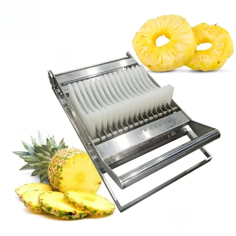 

An efficient method for slicing fresh produce with a pineapple manual fruit ring cutter
