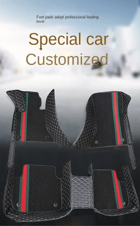 Alfombrilla personalizada de doble capa para coche, alfombrilla de lujo para BMW serie 5, E61, Touring, F11, G31, F07, Gran Turismo, G30, 17-22, detalles interiores