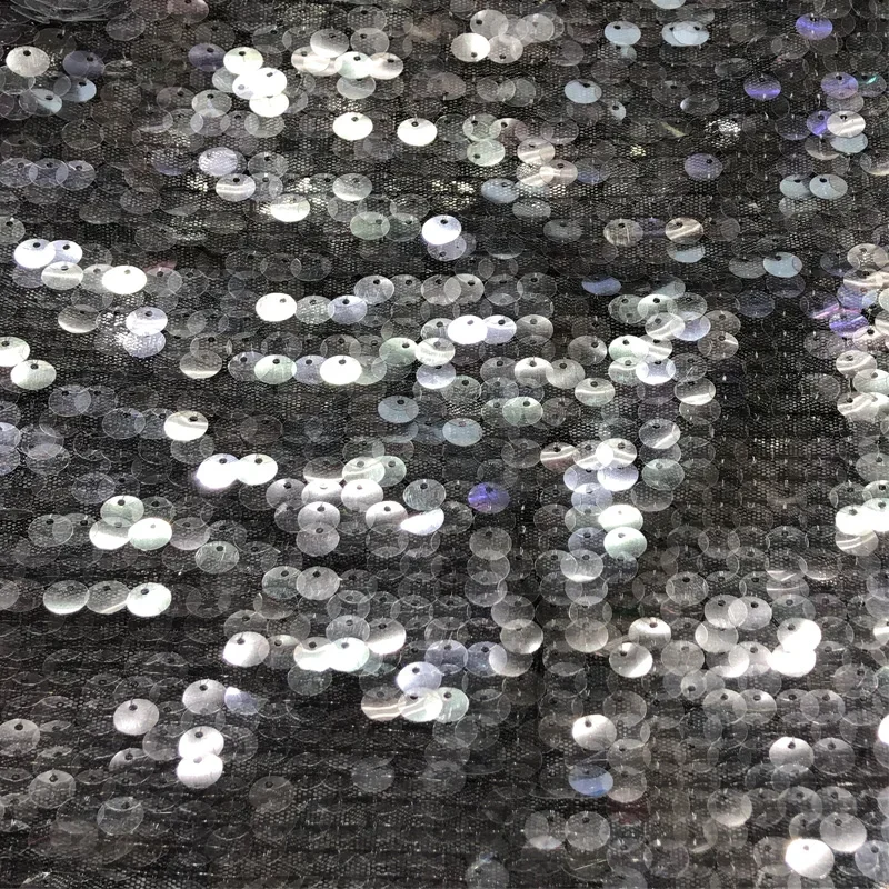 Sequin Heavy Industry Embroidery Mesh Fabric Transparent Circular Fabric Dress Wedding Material Dress Decoration