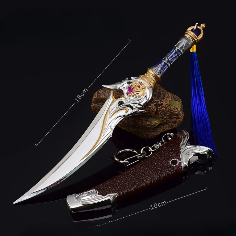 In Stock 18cm White Tiger Sword Game Figure Peripheral Metal Model Keychain  Desktop Decoration Birthday Gift Toy Can Wholesaled