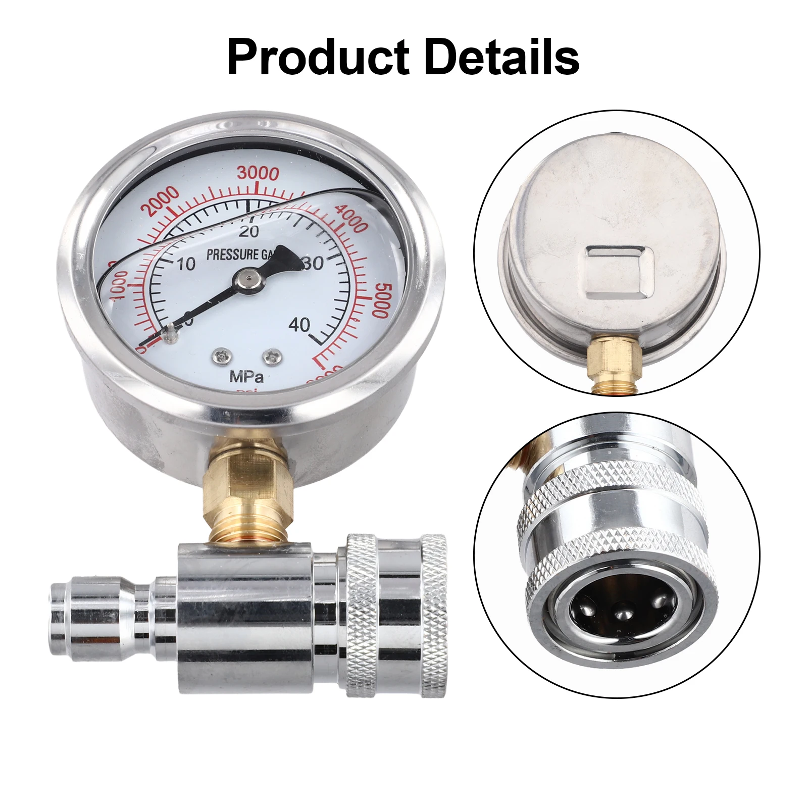 

For Pressure Monitoring Pressure Gauge Shockproof Pressure Gauge Multiple Applications Precise Pressure Measurement