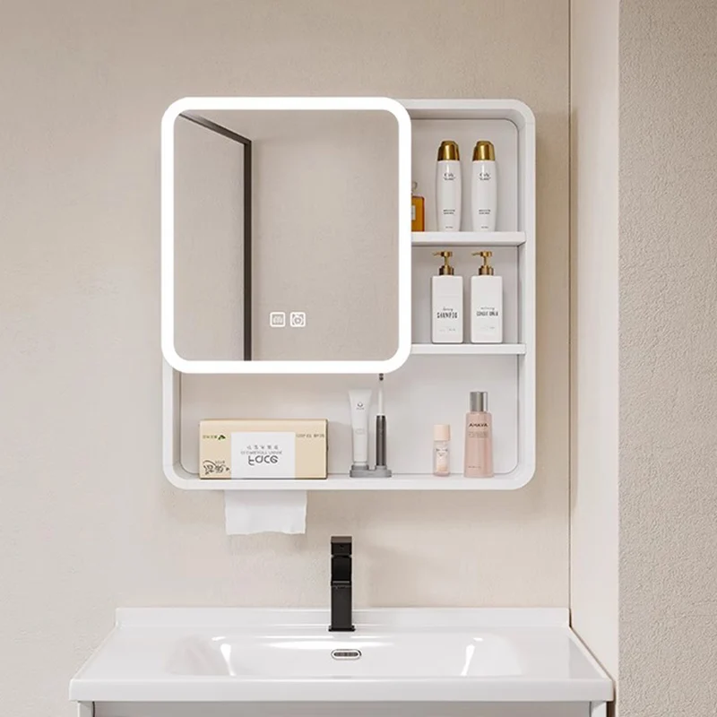 

Mirror Perfume Bathroom Cabinet Organizer Storage Shelves Toilet Cupboard Partitions Disinfecting Archivadores Hotel Furniture