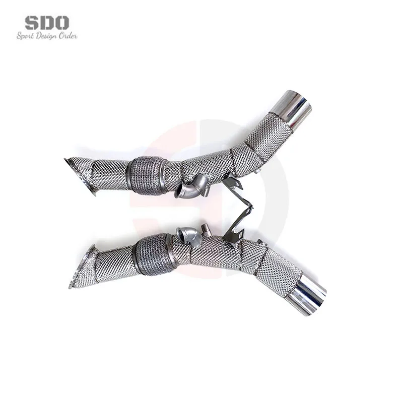 Tuning Free Flow Downpipe Exhaust for  SF90 V8 3.9T 2019-2023 Stainless Steel Heat Shield Racing Exhaust Pipe System
