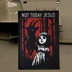 Parche táctico moral Not Today Jesus con cierre velcro y bordes