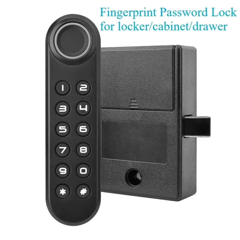 Private Cabinet Drawer Keypad Door Lock Fingerprint /Password Unlock Public Locker Lock for Bathroom/Gym/Library/Sauna Lockers