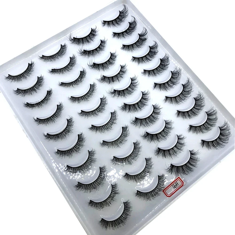 Nuevos 20 pares de pestañas postizas 3D de imitación de visón, pestañas postizas largas y gruesas naturales, pestañas postizas dramáticas, extensión de maquillaje, maquiagem