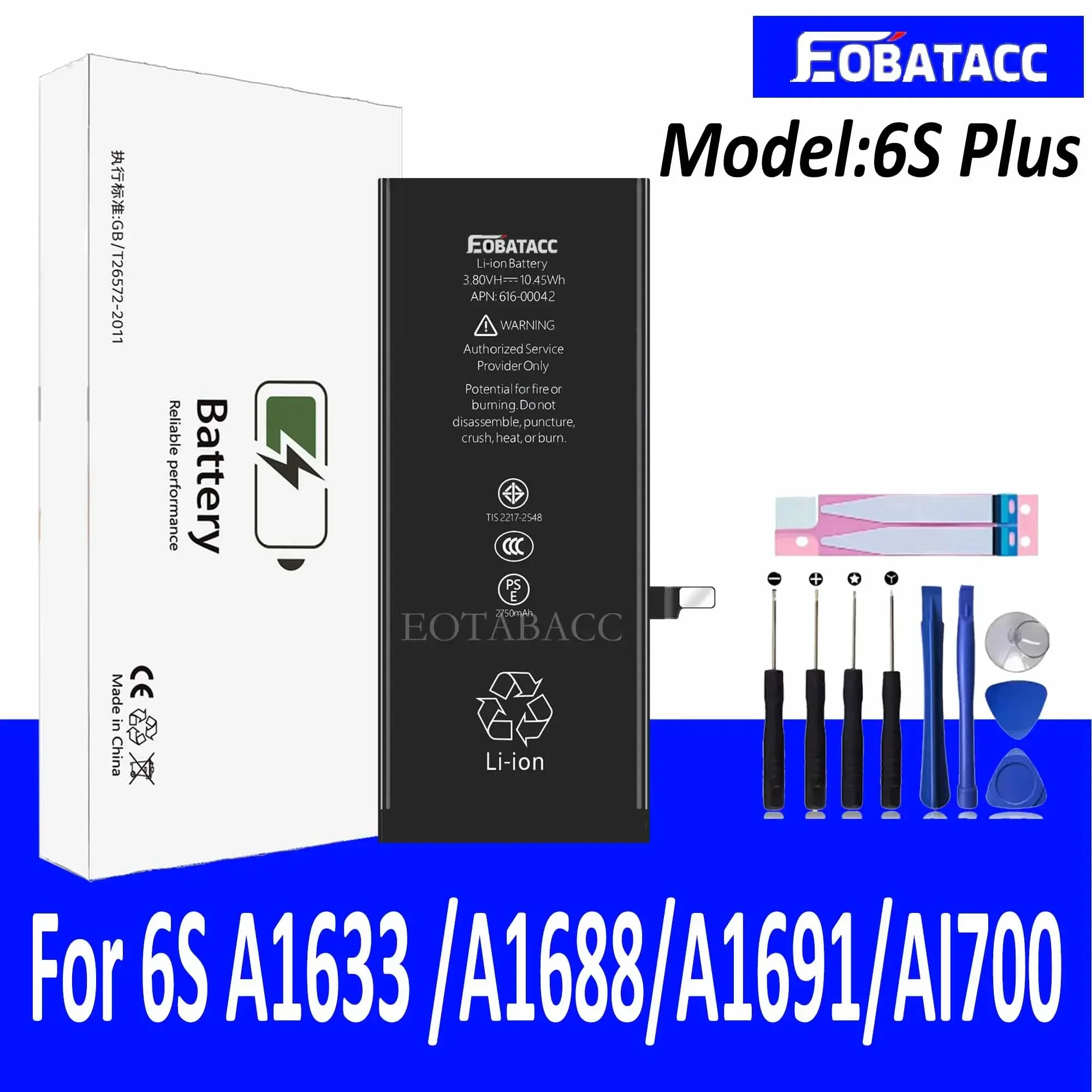 EOTABACC batería 100% Original de alta calidad para iPhone 6S plus 6SP A1634/A1687/A1690/A1699 batería de teléfono + herramientas