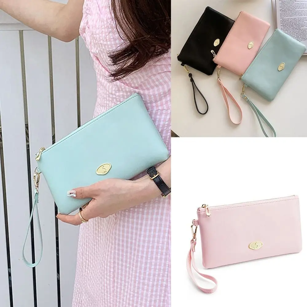 

Portable Luxury Women Clutch Bag Large Capacity Mobile Phone Pouch PU Long Wallet Square Coin Purse Evening Banquet Bag Lady