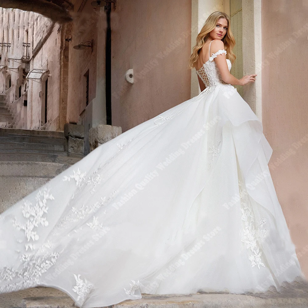 2024 Sweet Off spalla abiti da sposa elegante Vintage A Line senza maniche abiti da sposa da sposa palla di fidanzamento Vestidos De Novia