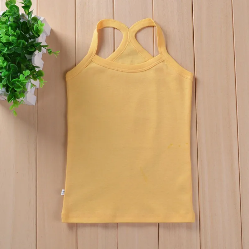 2-6T Summer Girls String Strappy Tops Baby Children Cotton Camisole T-shirt Kids Sleeveless Vest Cotton Tank Top Undershirts