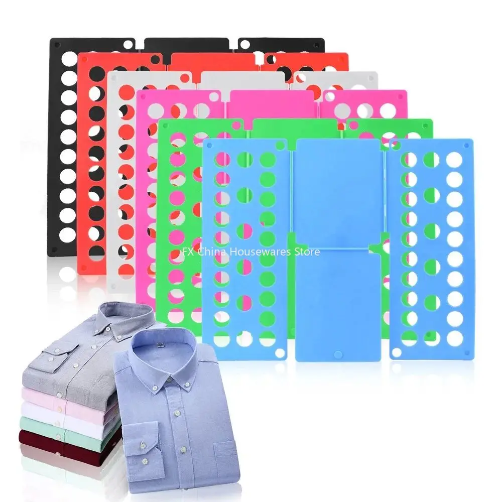 Kids Magic Clothes Folder - Quick T-Shirt & Jumper Folding Board - Portable Organizer for Home Storage - Multi-Color Set