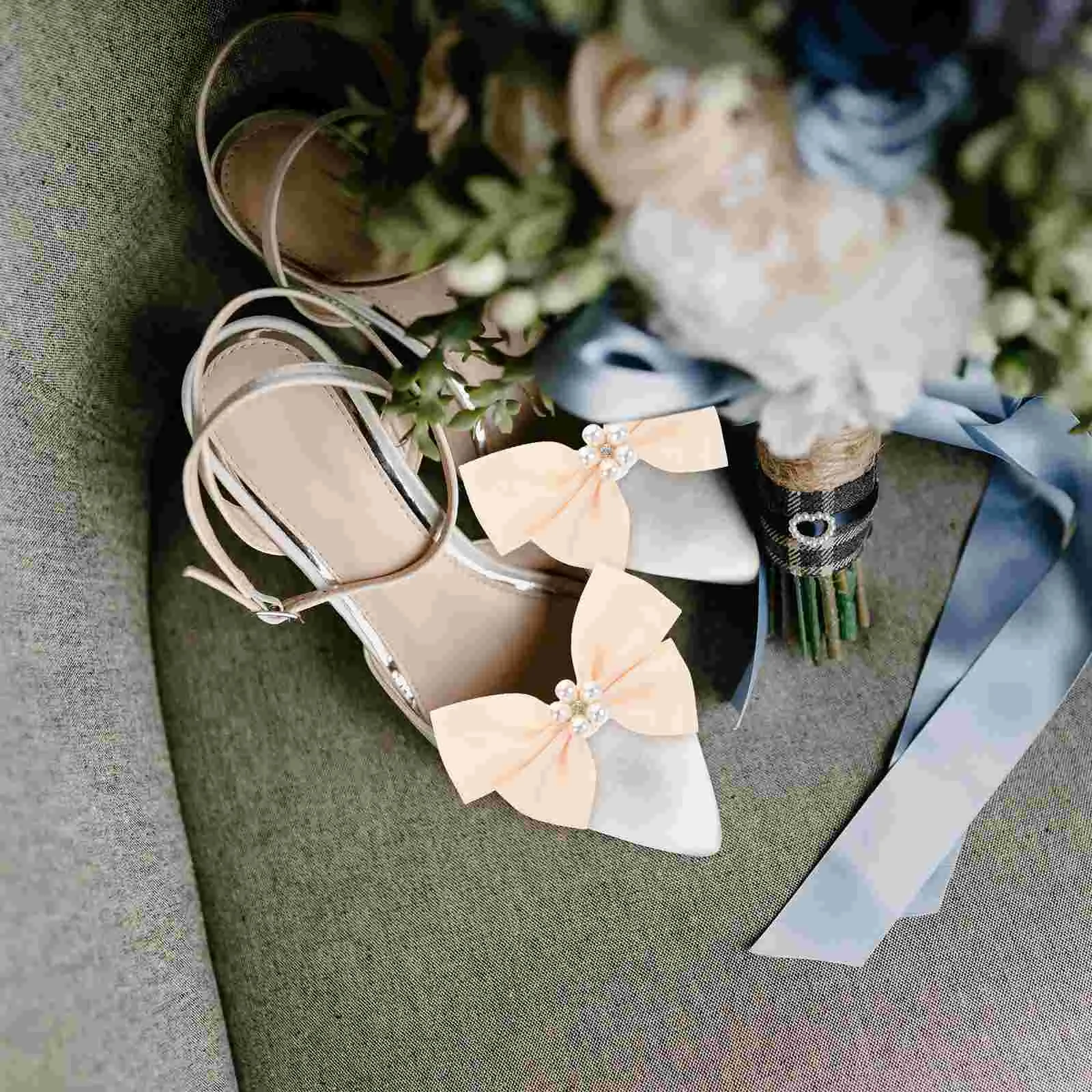 2 Pcs Pearl Accessories for Shoes Women's Pumps Buckle Wedding Decor Alloy Bow Decorative Clips