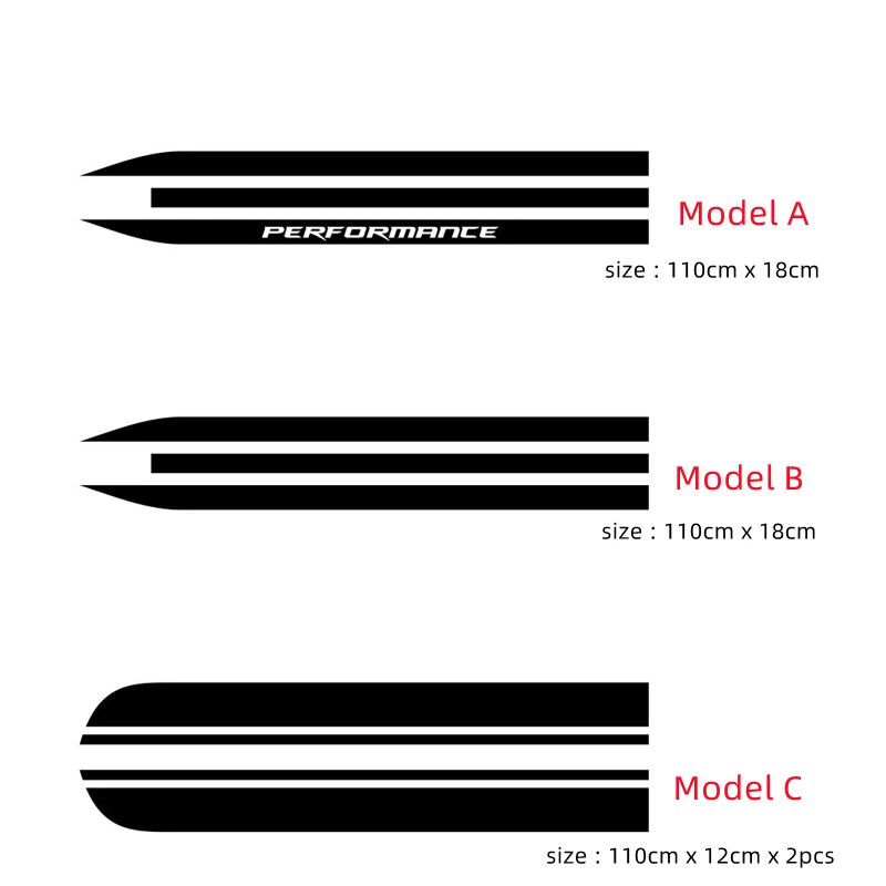 FOR Tesla Model 3 PERFORMANCE Sport Stripes Car Hood Bonnet Sticker Auto Engine Cover Decor Vinyl Decal Racing Accessories