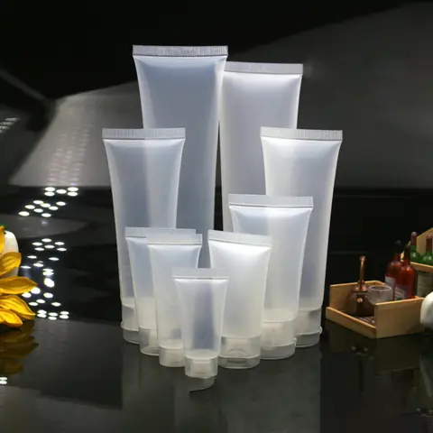 50pcs/lot 5ml 10ml 15ml 20ml Refillable Bottles Clear Soft Tubes Empty Cosmetic Cream Emulsion Lotion Packaging Containers