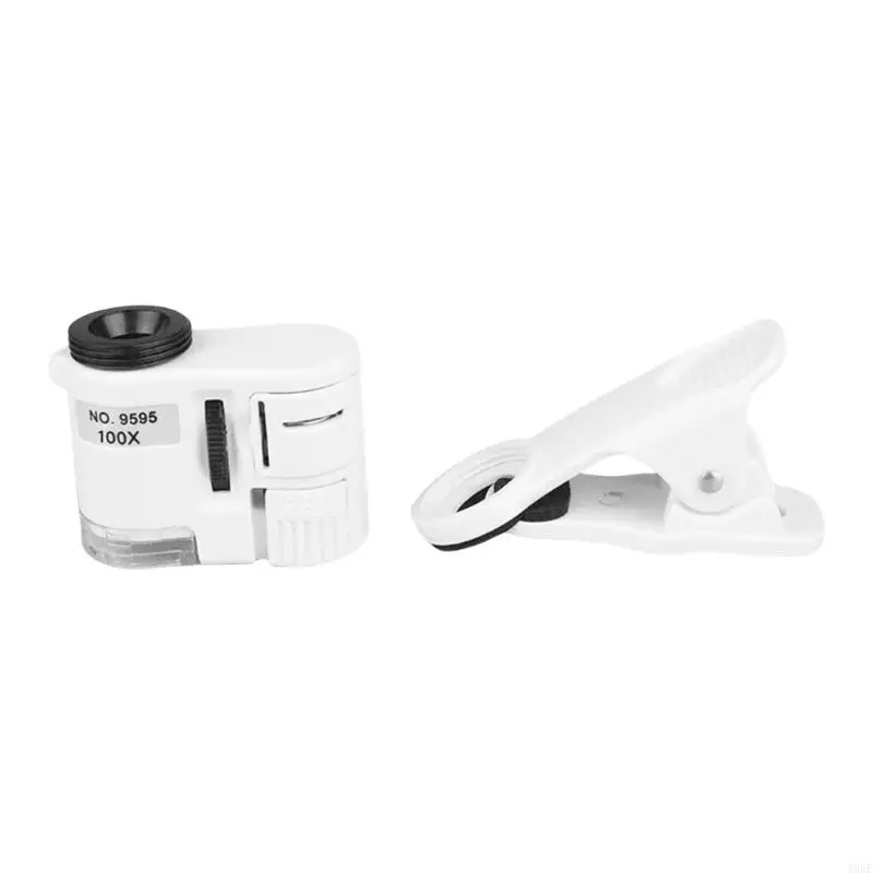 Multifunctionele LED -microscooplens clip op mobiele telefoonlens upgrades voor smartphones A0KF