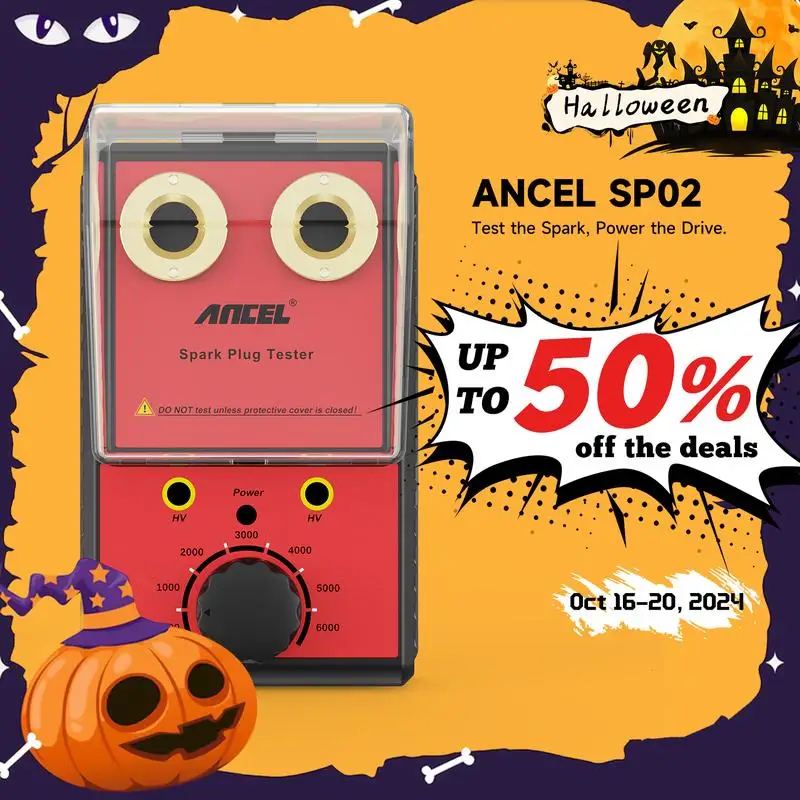 [Halloween Campaign] ANCEL SP02 Dual Hole Car Spark Plug Tester Ignition Plug Analyzer Diagnostic Detector 12V