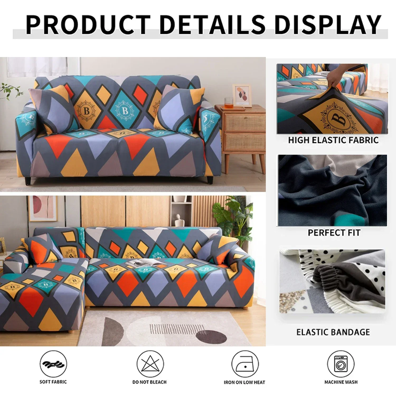 1/2/3/4 Seat Floral Printing Elastic Slipcovers Stretch Sofa Covers for Living Room Corner Couch Cover Sectional Armchair Cover