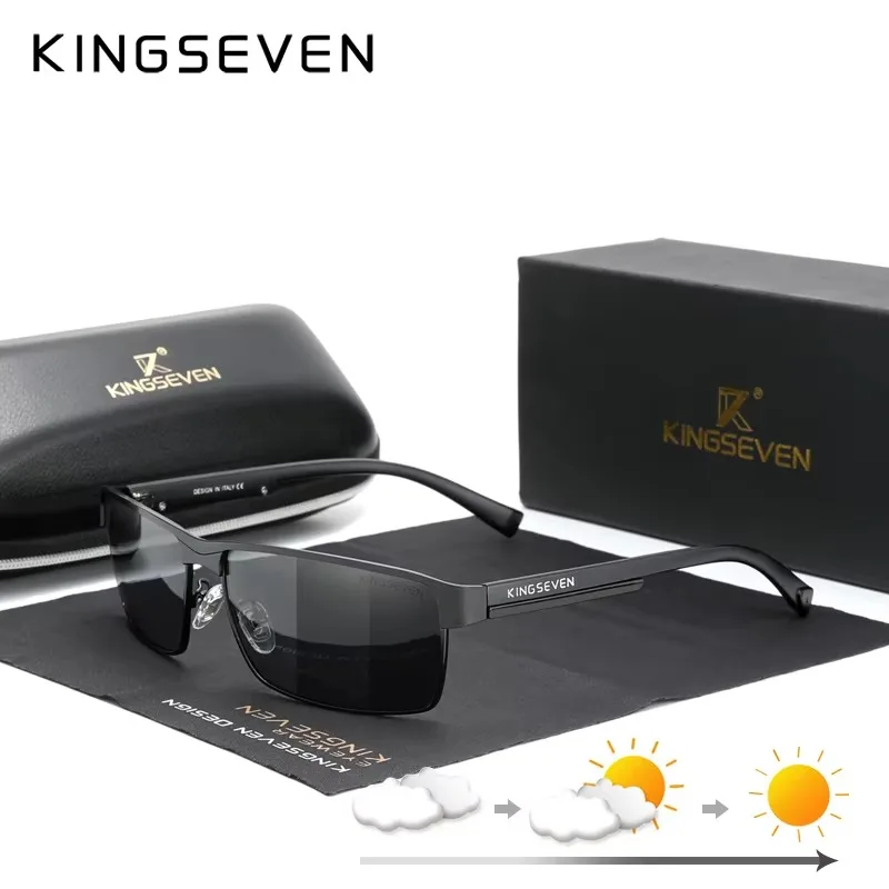KINGSEVEN Polarized Sunglasses Rectangle Black 4